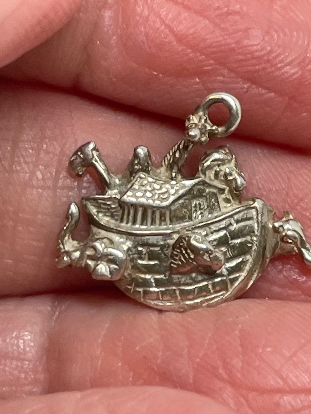 SILVER MOON DESIGNER 925 STERLING SILVER NOAH'S ARK CHARM/PENDANT, VINTAGE
